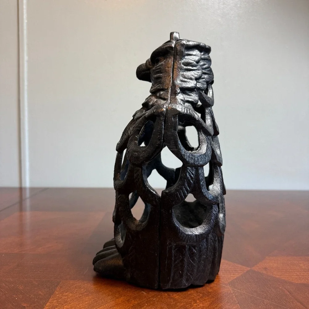 Vintage‎ Cast Iron Hanging Eagle Lantern Rustic Bird